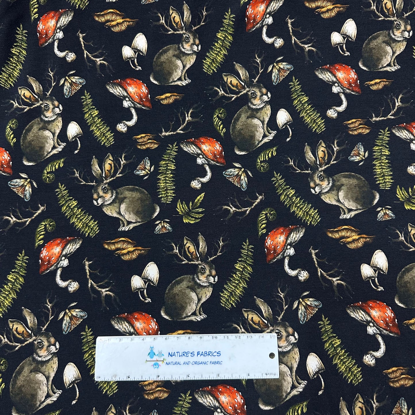 Jackalope on Bamboo/Spandex Jersey Fabric