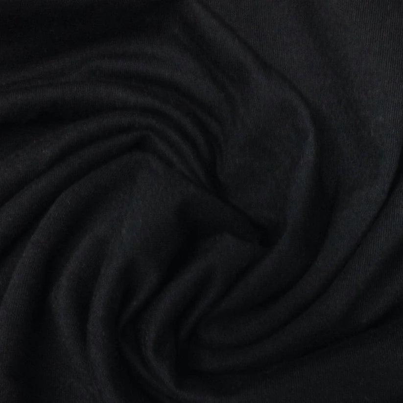 Black Bamboo Stretch French Terry Fabric - 355 GSM - Knit in the USA, €14.49/yd - Rolls - wellspringsrenewal